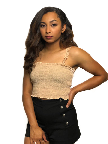 Melendez Smocked Crop Top