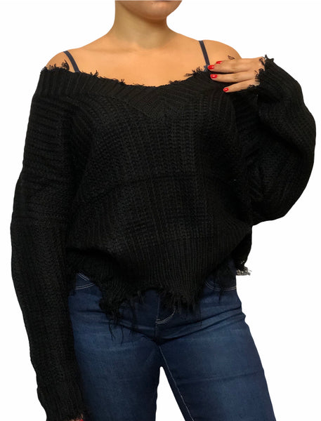 Stefany Knitted Sweater (Black)