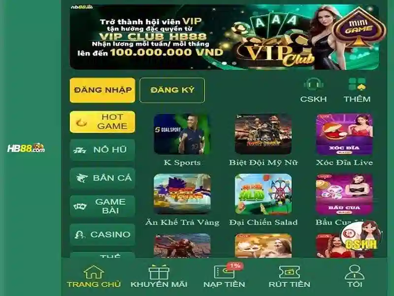 trải nghiệm slot HB88